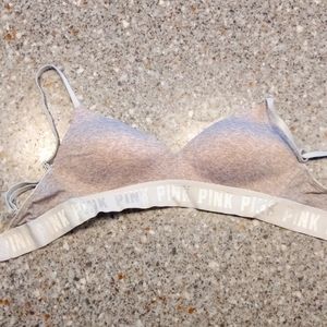 PINK gray wireless bra
